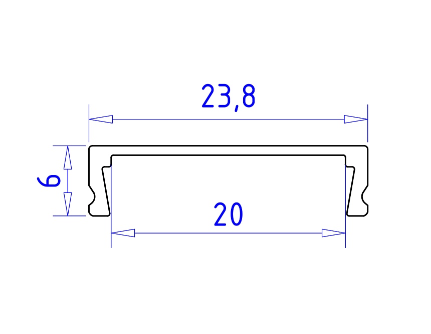 GP1800BK черный 2000*23.8*6