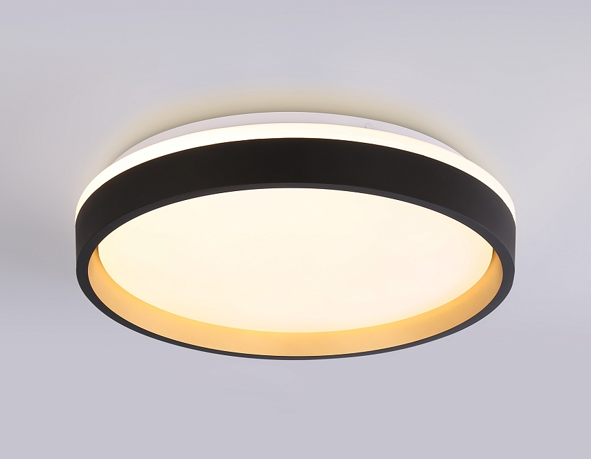 FZ604 BK/GD черный/золото IP20 46W 3000K-6500K+RGB D390*80 (ПДУ ИК)