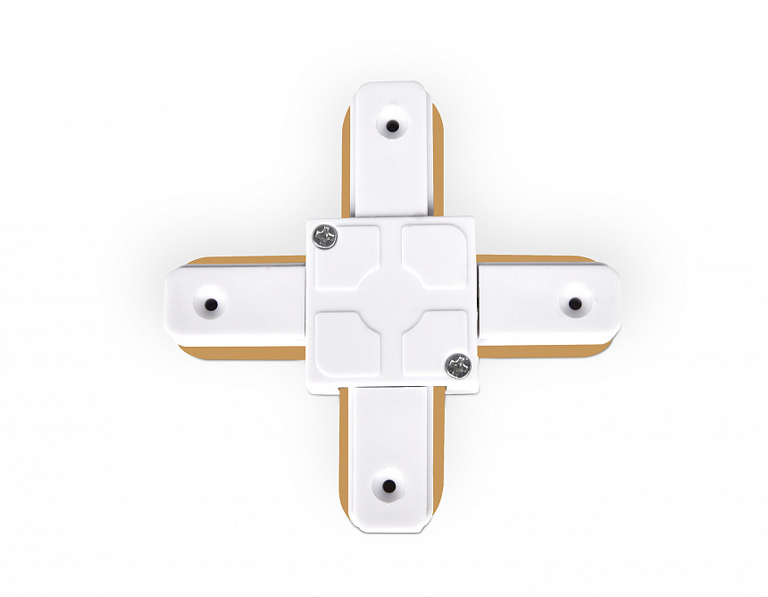 GL7082 WH белый коннектор Х-образный однофазный для соединения трековых шинопроводов