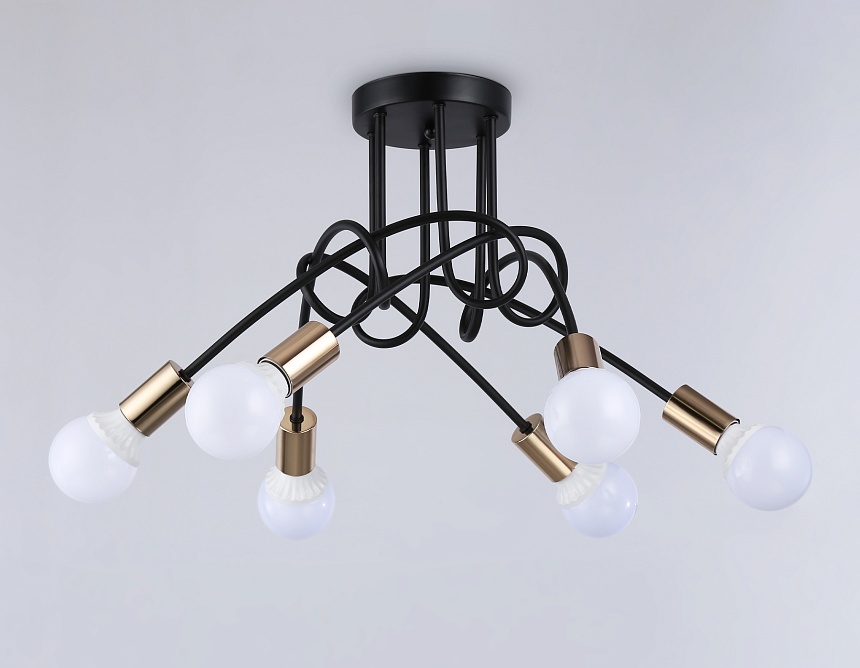 TR80419/6 BK/GD черный/золото E27/6 max 60W D690*370