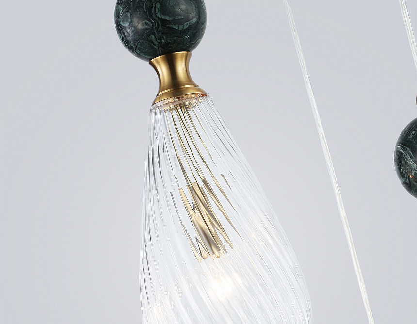 LH53290/3 BS/CL латунь/прозрачный E14*3 max 40W D335*2150