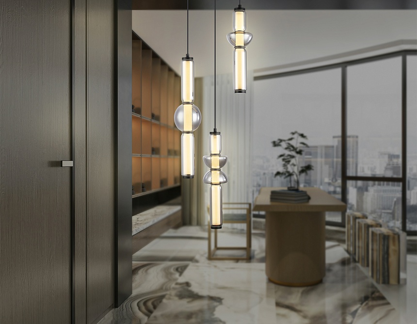 LH11026/3 BK/SM черный/дымчатый 40W 3000K D380*1720