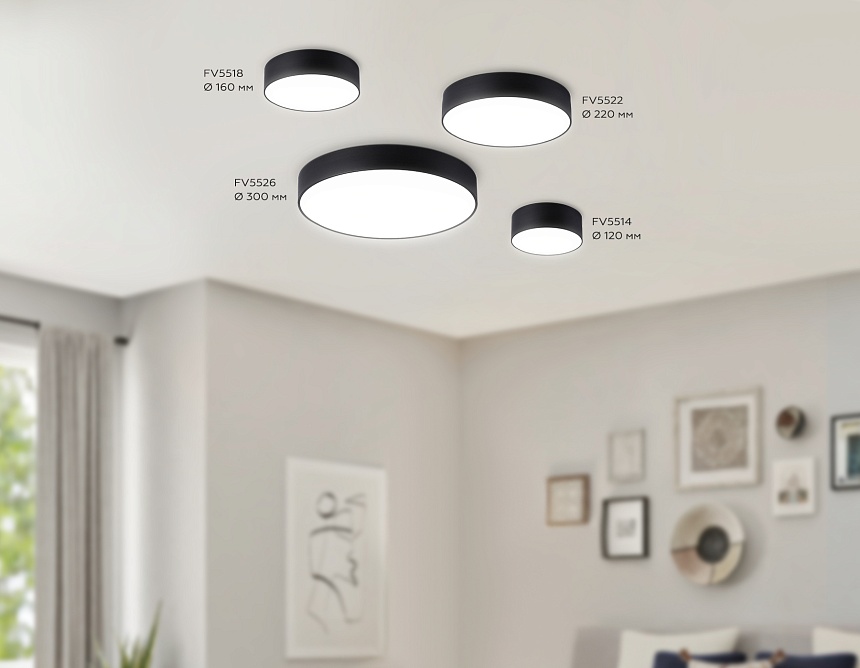 FV5526 BK черный LED 35W 4200K D300*58 (Без ПДУ) FV5526 BK черный LED 35W 4200K D300*58 (Без ПДУ)