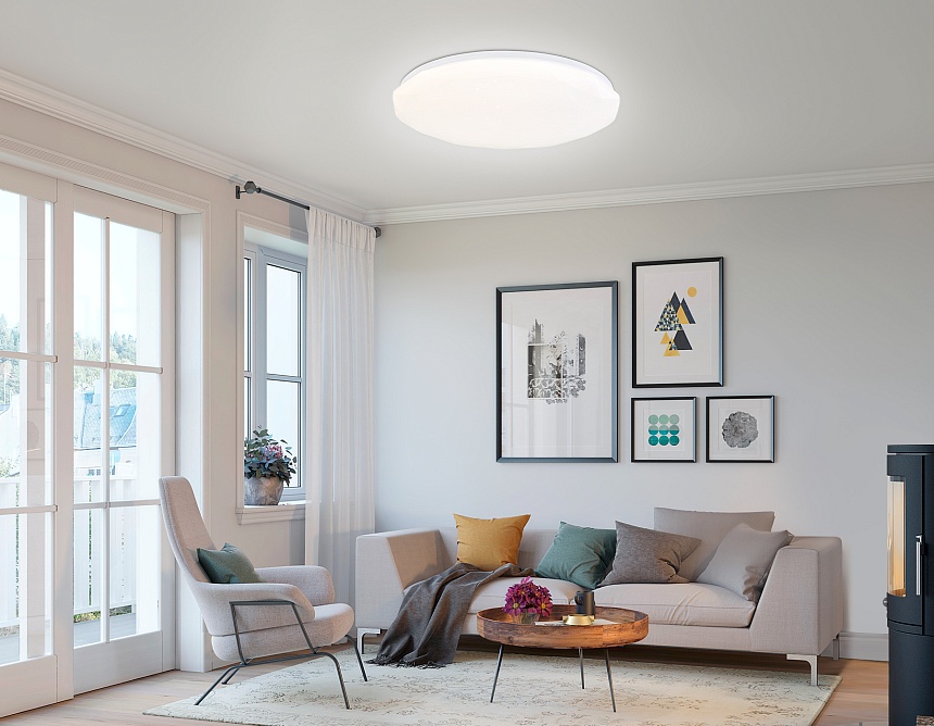 FZ418 WH белый IP20 66W 3000K-6500K+RGB D480*65 (ПДУ ИК)