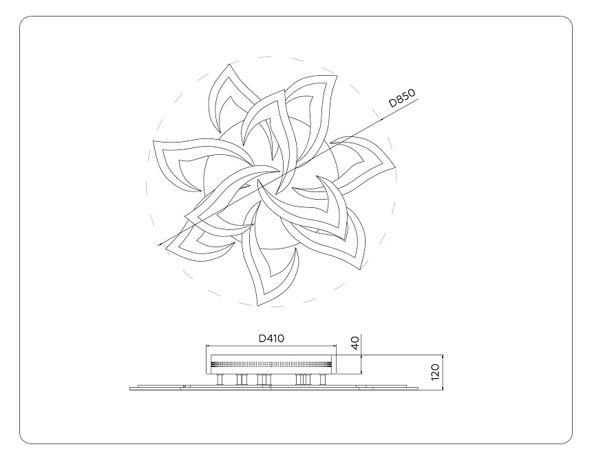 FA4473/7+3 WH белый 112W 3000+6400K/4200K/6400+3000K D850*120 (ПДУ ИК)