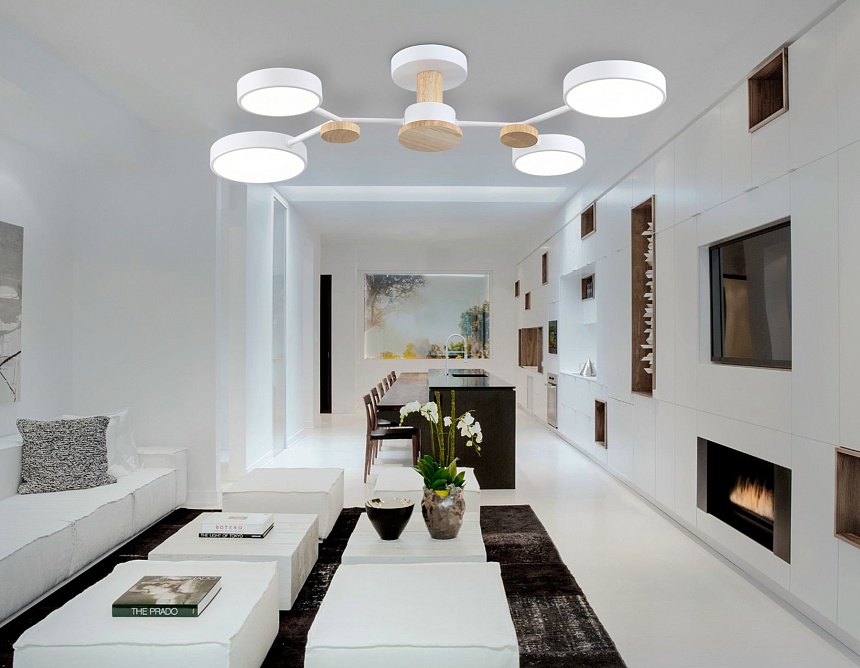 FL4858/4 WH/WD белый/дерево 60W 3000-6000K 700*400*120 (без ПДУ)