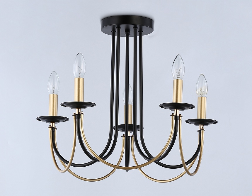 TR9621/5 BK/CGD черный/золото E14/5 max 40W D570*410