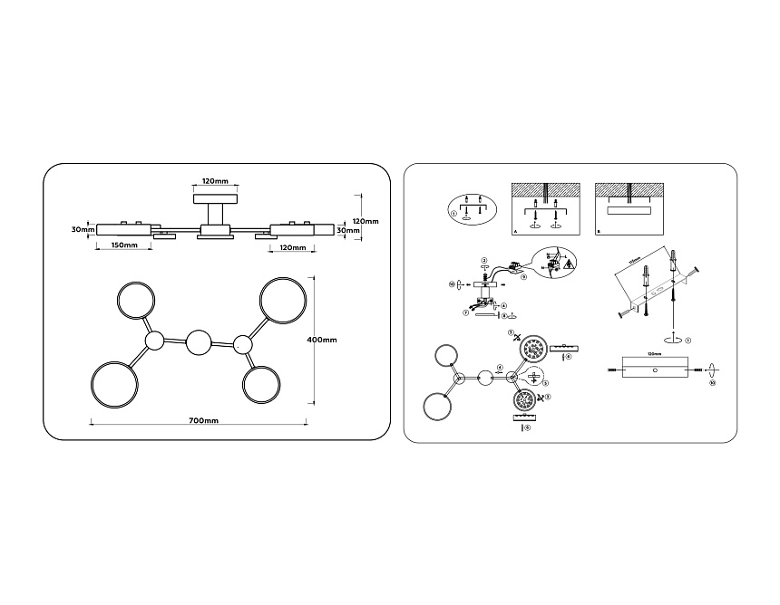 FL4860/4 BK/WD черный/дерево 60W 3000-6000K 700*400*120 (без ПДУ)