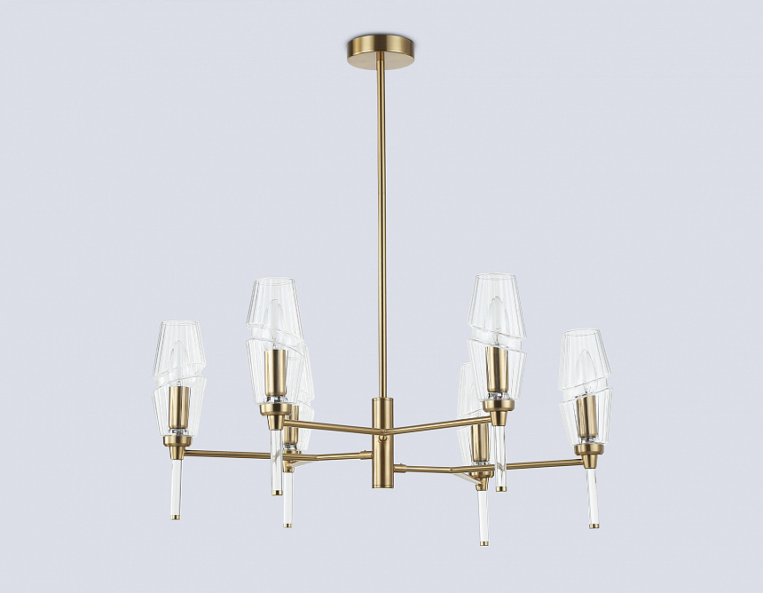 LH55201/6 BS/CL латунь/прозрачный E14*6 max 40W D660*520