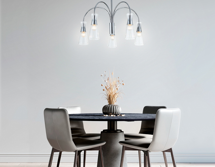 LH55651/5 СH/CL хром/прозрачный E14*5 max 40W D600*440