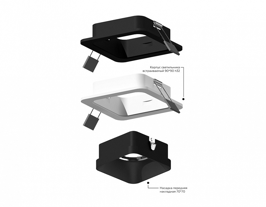 N7704 SGD золото песок 70*70*H35mm Out10mm MR16 N7704 SGD золото песок 70*70*H35mm Out10mm MR16