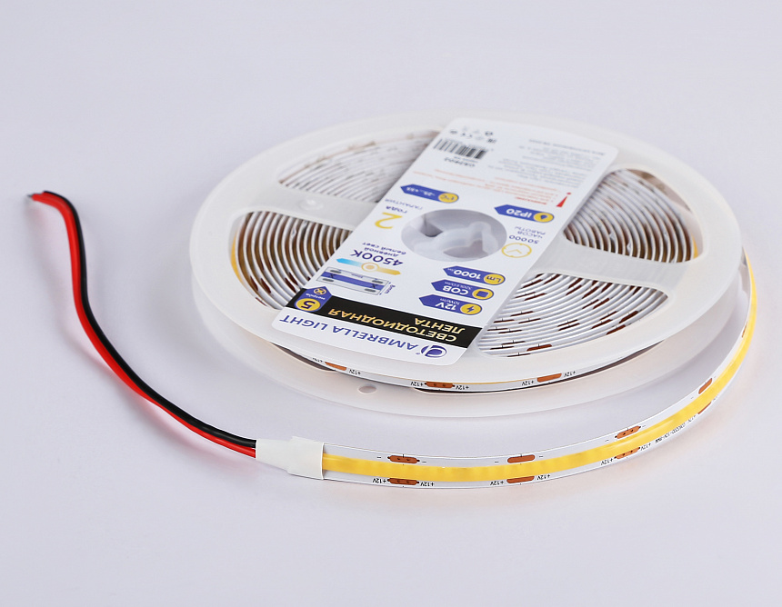 GS2602 COB 320Led/ 10W m/ 12V IP20 4500K/ 5000*8*1.54mm (2 конт.) GS2602 COB 320Led/ 10W m/ 12V IP20 4500K/ 5000*8*1.54mm (2 конт.)