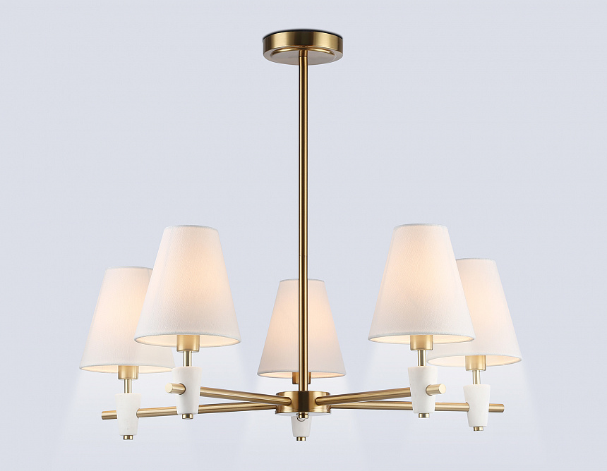 LH75044/5 BS/WH латунь/белый E14*5 max 40W D700*580