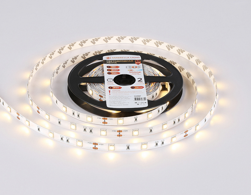 GS1801 5050 30Led/ 7.2W m/ 12V IP20 3000K/ 5000*10*1.87mm (2 конт.) GS1801 5050 30Led/ 7.2W m/ 12V IP20 3000K/ 5000*10*1.87mm (2 конт.)