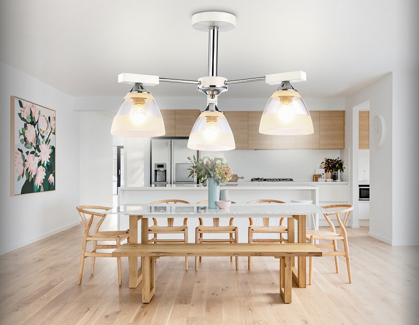 TR9091/3 WH/CH белый/хром E27*3 max 40W D570*270