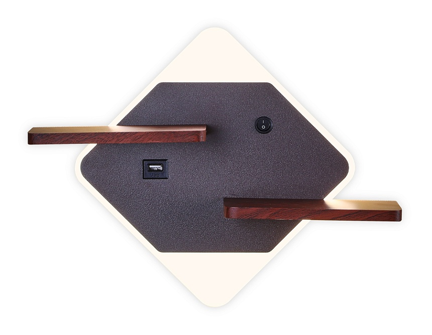FW101 CF/WD кофе/дерево LED 3000K/4200K/6400K 12W 340*250*105 FW101 CF/WD кофе/дерево LED 3000K/4200K/6400K 12W 340*250*105
