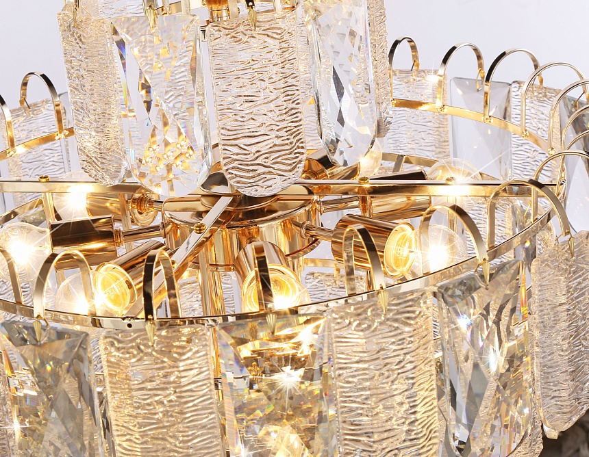 TR5233/12 SGD/CL/FR золото/прозрачный/белый матовый E27*12 max 40W D600*610