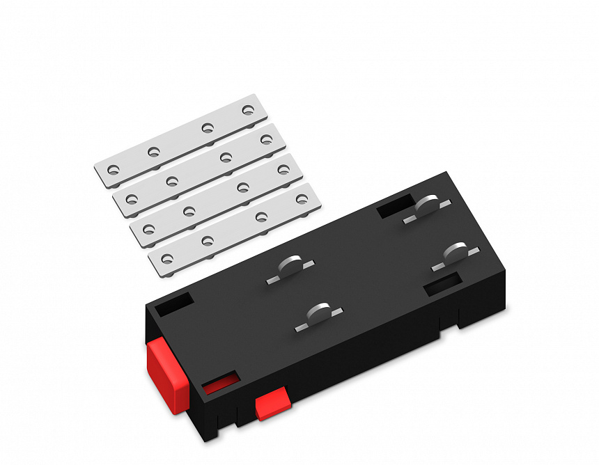 GL1108 BK черный коннектор питания прямой с соединителем для шинопровода в натяжной потолок Magnetic 220V  68*28.5*18