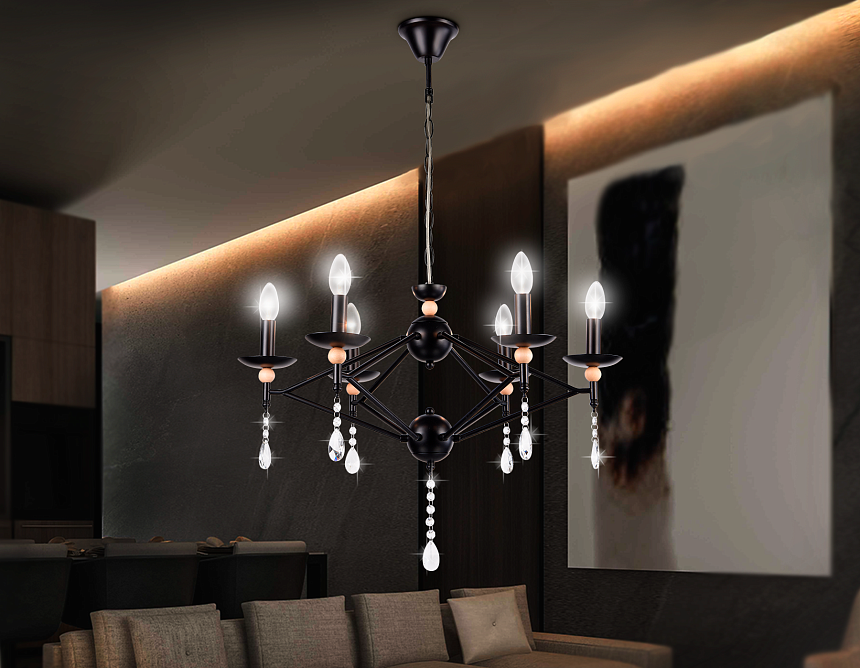 TR9597/6 BK черный E14/6 max 40W D660*880