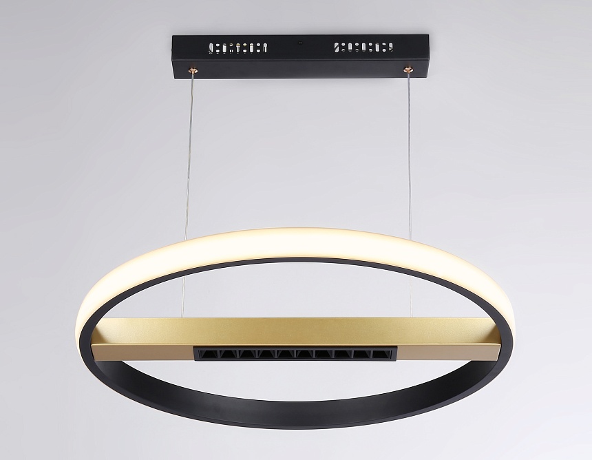 FL51489 BK/GD черный/золото 62W 3000K-6400K D600*1000 (ПДУ ИК)