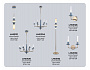 LH53128 GD/WH/GB золото/белый/серо-синий 2W 3000K 100*190*290