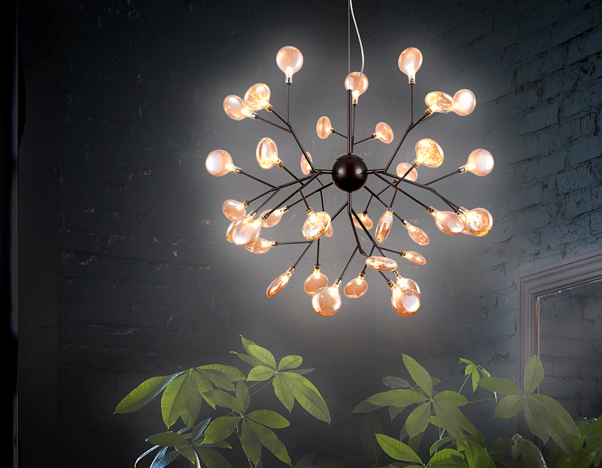 TR3021/36 DCF/TI темный кофе/янтарь G4/36 max 20W D750*650