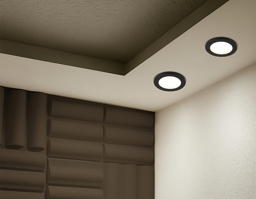 TN6632 BK черный IP44 GX53 D100*60