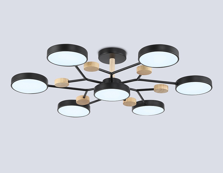 FL4866/7 BK/WD черный/дерево 126W 3000-6000K D830*190 (без ПДУ)