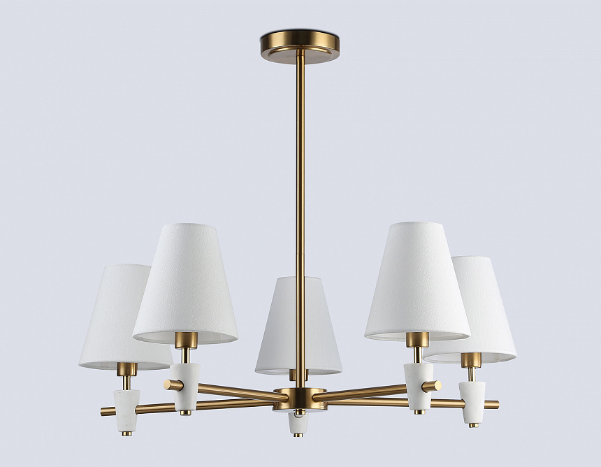 LH75044/5 BS/WH латунь/белый E14*5 max 40W D700*580