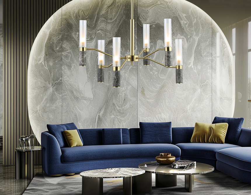 LH53353/6 GD/CL/WH золото/прозрачный/белый G9*6 max 40W D600*890