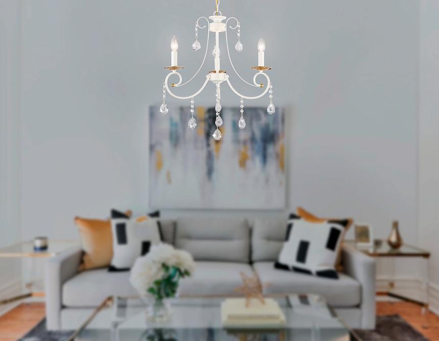 TR4915/3 WH/GD белый/золото E14/3 max 40W D550*860