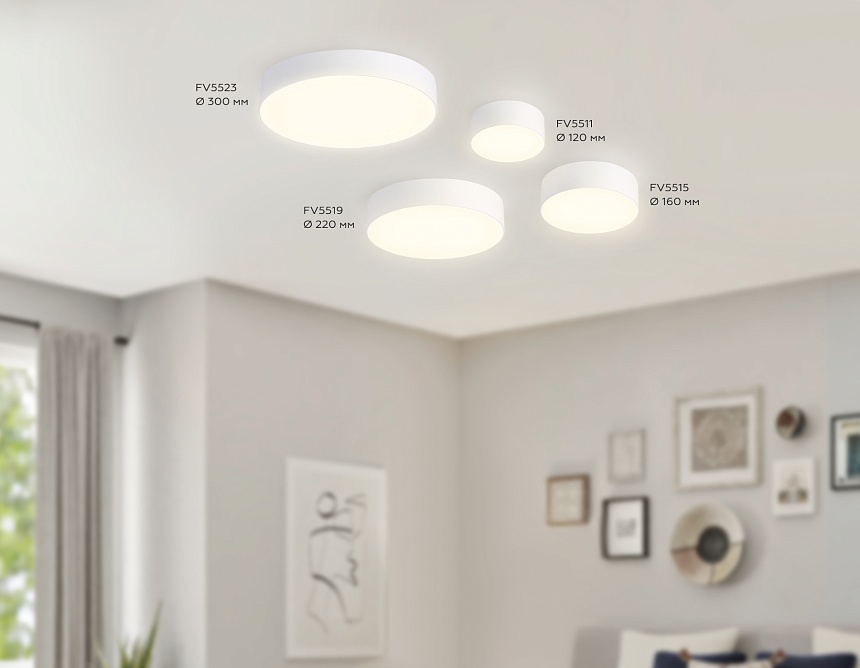 FV5515 WH белый LED 18W 3000K D160*58 (Без ПДУ) FV5515 WH белый LED 18W 3000K D160*58 (Без ПДУ)