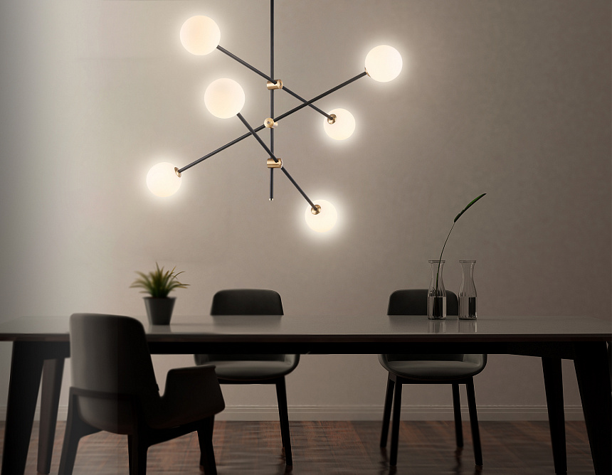 TR2515/6 BK/BS черный/латунь G9/6 max 10W D970*830