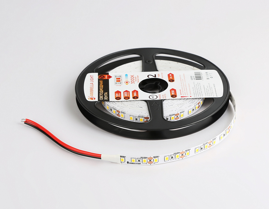 GS1101 2835 120Led/ 9.6W m/ 12V IP20 3000K/ 5000*8*1.2mm (2 конт.) GS1101 2835 120Led/ 9.6W m/ 12V IP20 3000K/ 5000*8*1.2mm (2 конт.)