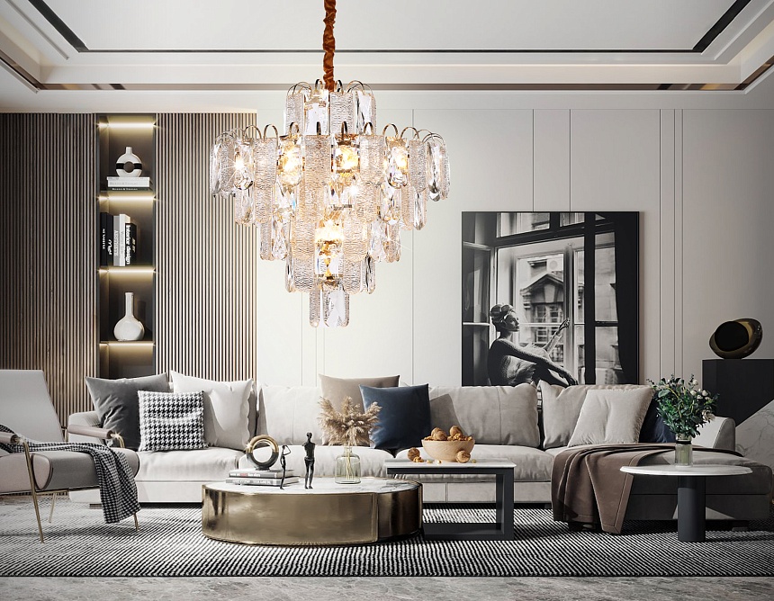 TR5233/12 SGD/CL/FR золото/прозрачный/белый матовый E27*12 max 40W D600*610