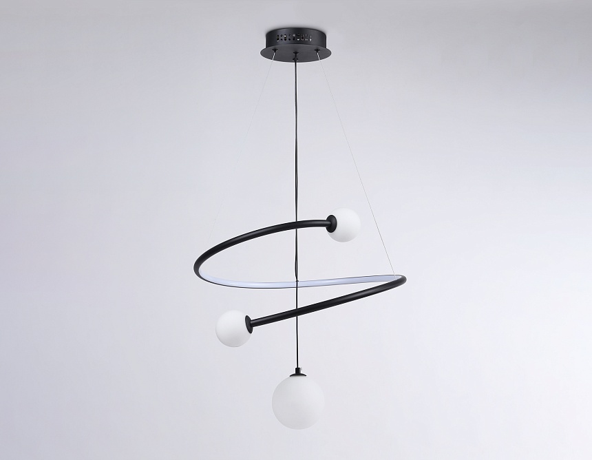 FL66303 BK черный 39W 3000K-6400K+G9 D500*1200 (ПДУ ИК)