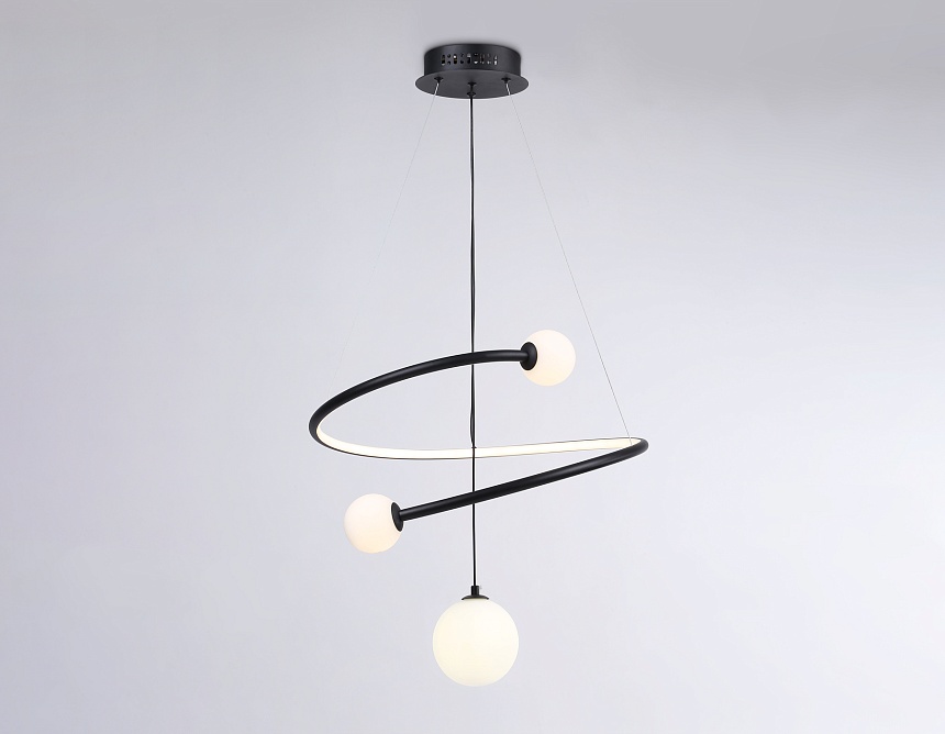 FL66303 BK черный 39W 3000K-6400K+G9 D500*1200 (ПДУ ИК)