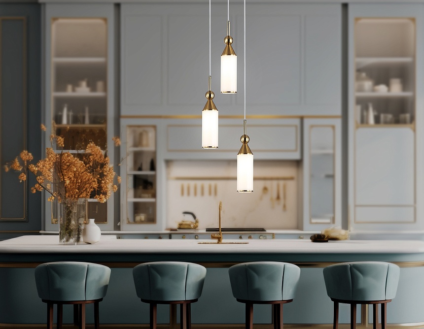 LH55272/3 BS/FR латунь/белый матовый E14 max 40W D230*1200