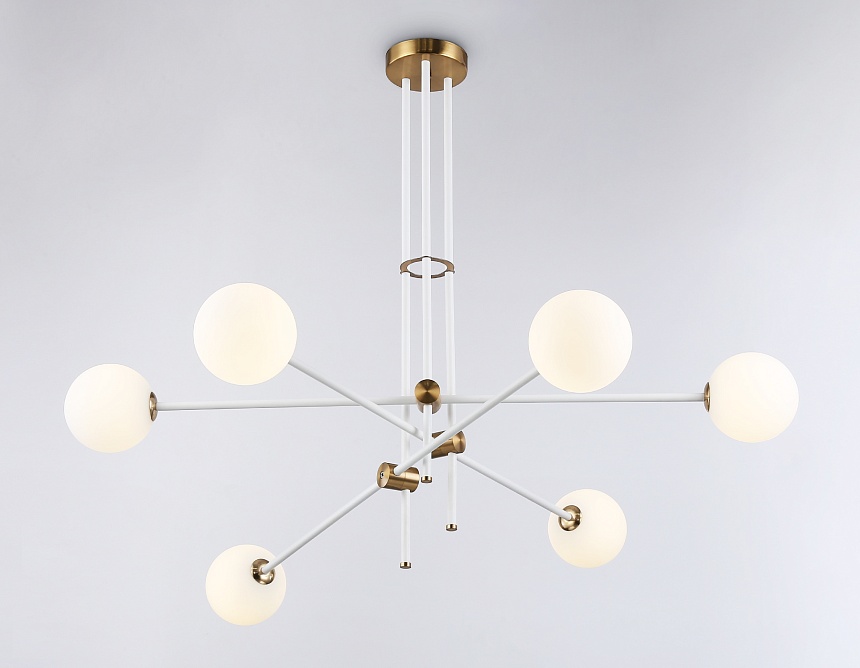 TR2521/6 WH/BS белый/латунь G9/6 max 10W D970*750