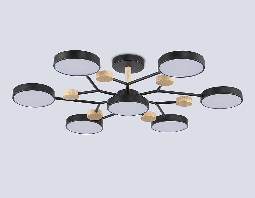 FL4866/7 BK/WD черный/дерево 126W 3000-6000K D830*190 (без ПДУ)