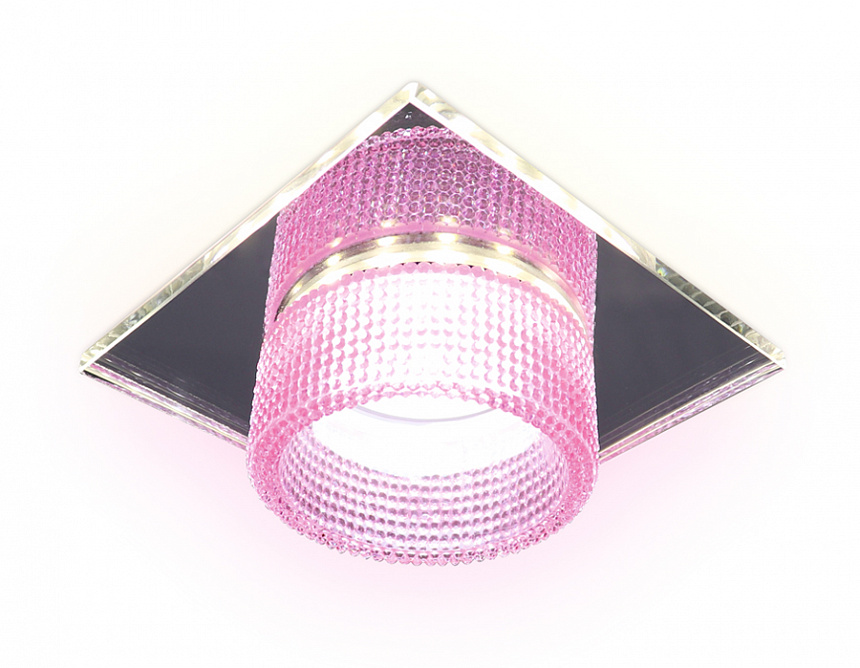 TN356 CH/PI хром/розовый GU5.3+3W (LED COLD) 95*95*45