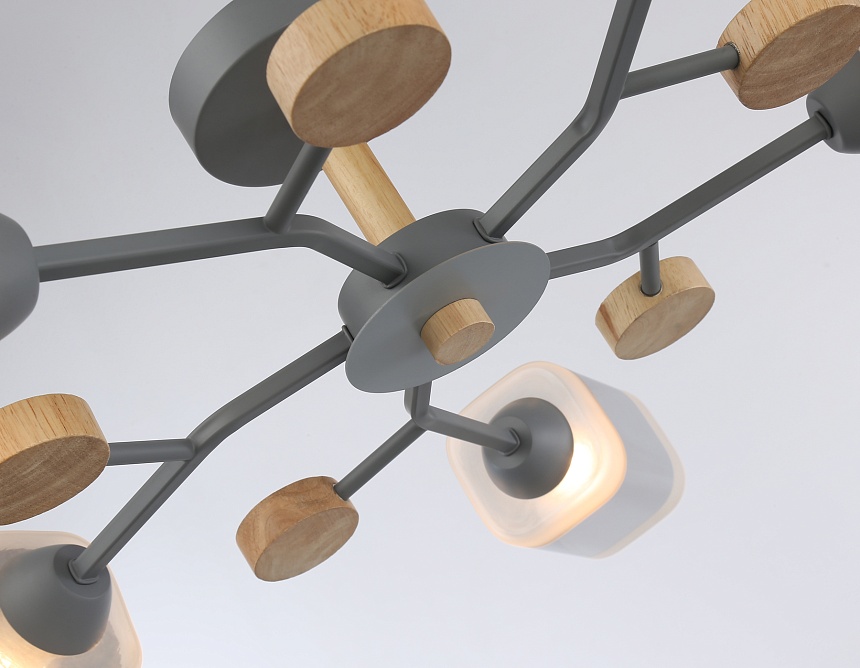 TR3033233/5 GR/LW/SM серый/светлое дерево/дымчатый E27*5 max 60W D700*180