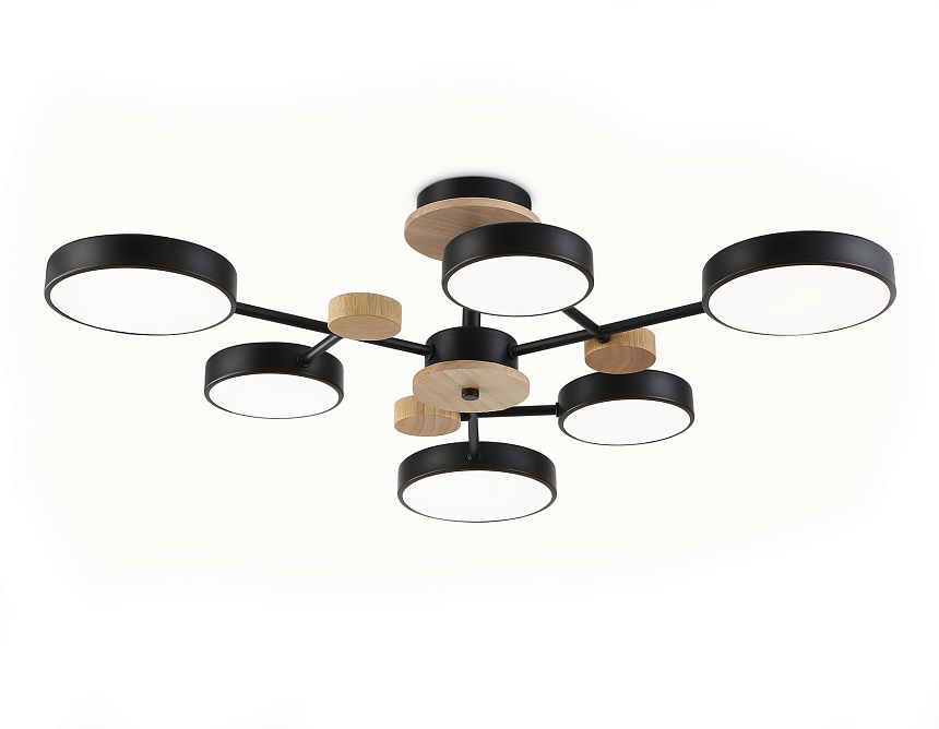 FL4863/6 BK/WD черный/дерево 90W 3000-6000K D750*180 (без ПДУ)