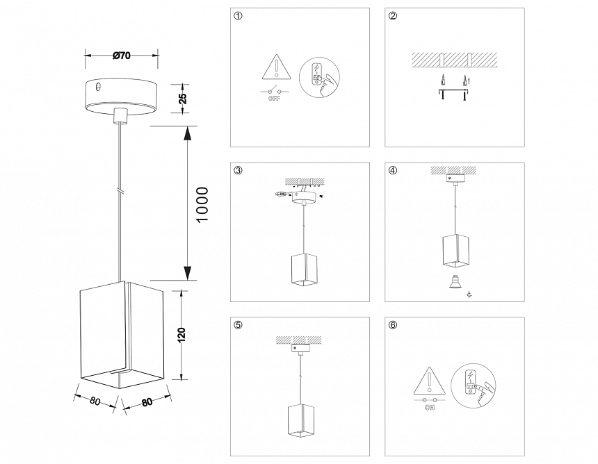 TN5122 WH белый E27 max 40W 80*80*1150