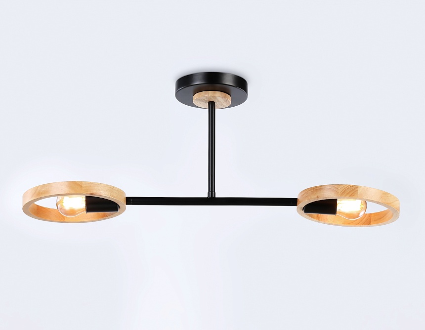 TR8244/2 BK/LWD черный/светлое дерево E27/2 max 40W 590*165*220