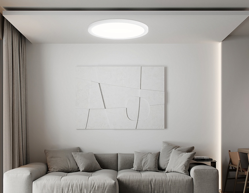 FZ1909 WH белый IP54 44W 3000K-6500K CCT-переключатель D600*25 (Без ПДУ)