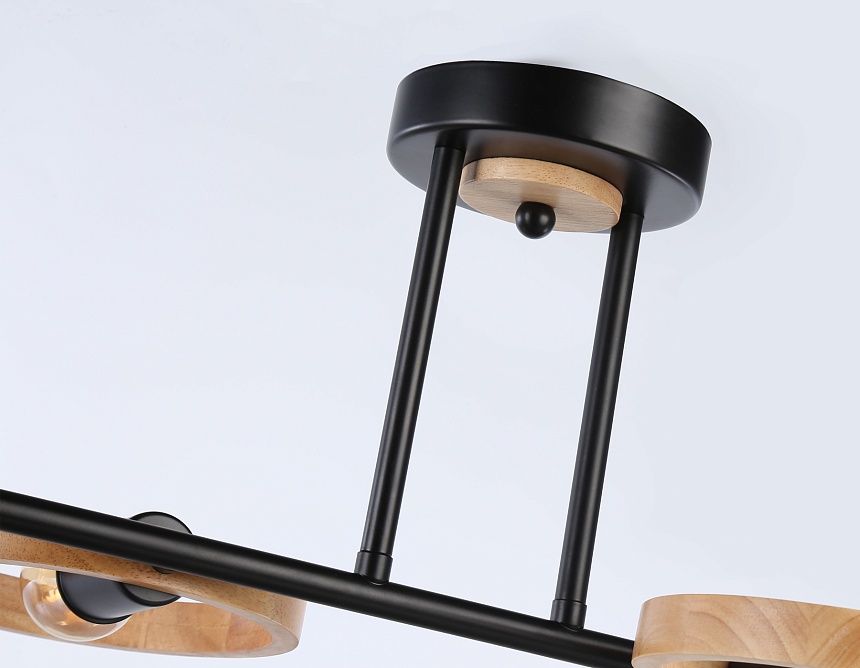 TR8248/4 BK/LWD черный/светлое дерево E27/4 max 40W 840*360*220