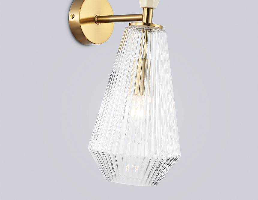 LH53185 BS/CL латунь/прозрачный E14 max 40W 200*140*430