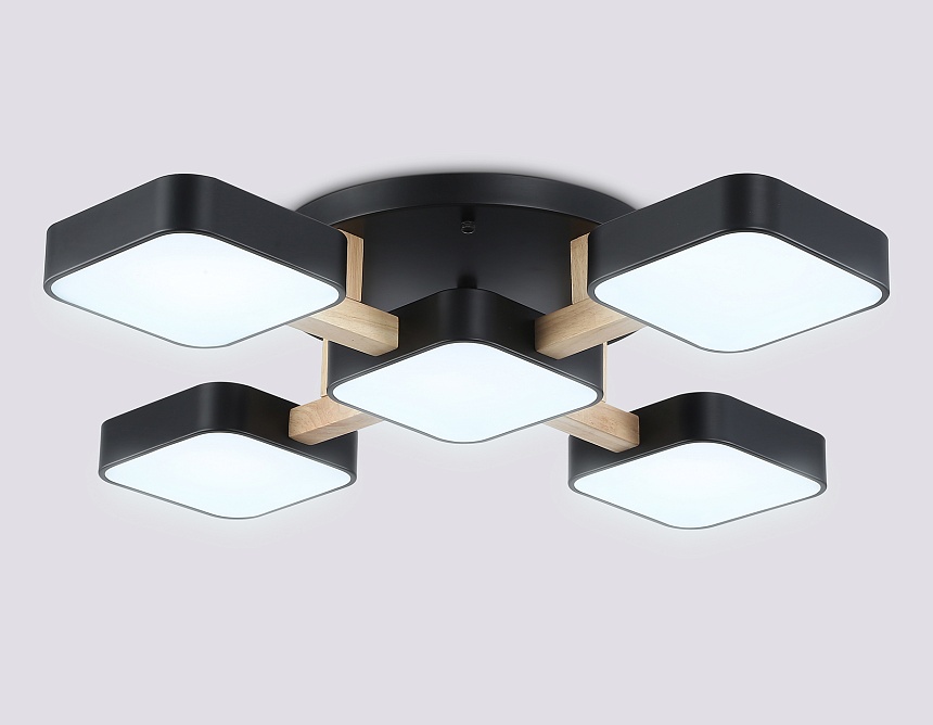 FL4883/5 BK/WD черный/дерево 90W 3000-6000K 675*675*110 (без ПДУ)