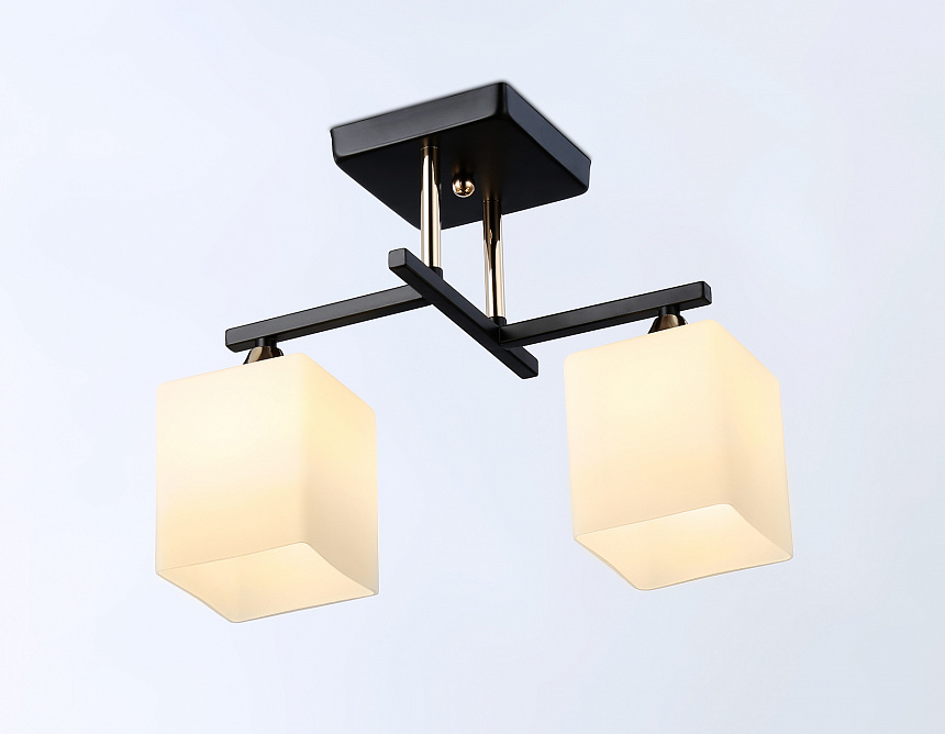 TR303112/2 BK/FGD/FR черный/золото/белый матовый E27/2 max 40W 360*190*290